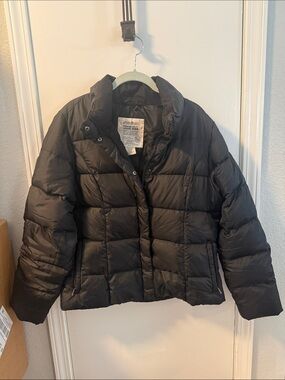 Eddie Bauer Black Quilted Down Puffer Jacket
